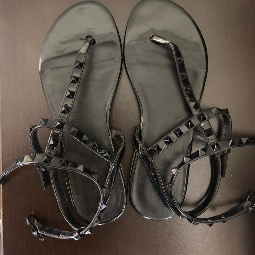 Black studded sandals